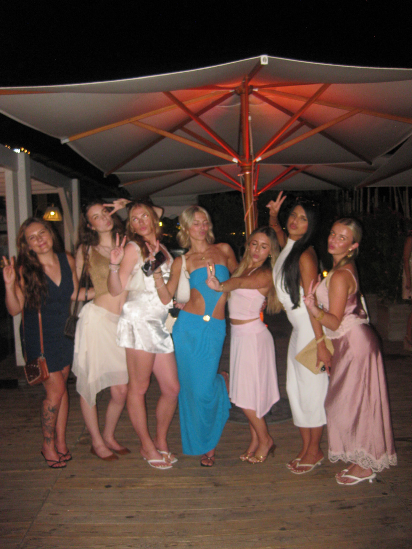 A group of friends dressed up together on a night out